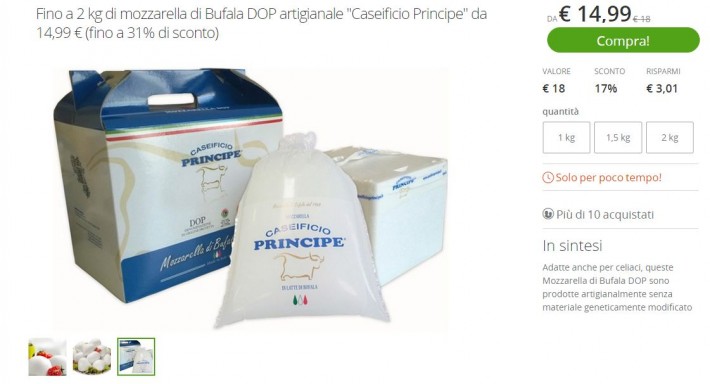 Disponibile su Groupon la nostra Mozzarella di Bufala Campana DOP