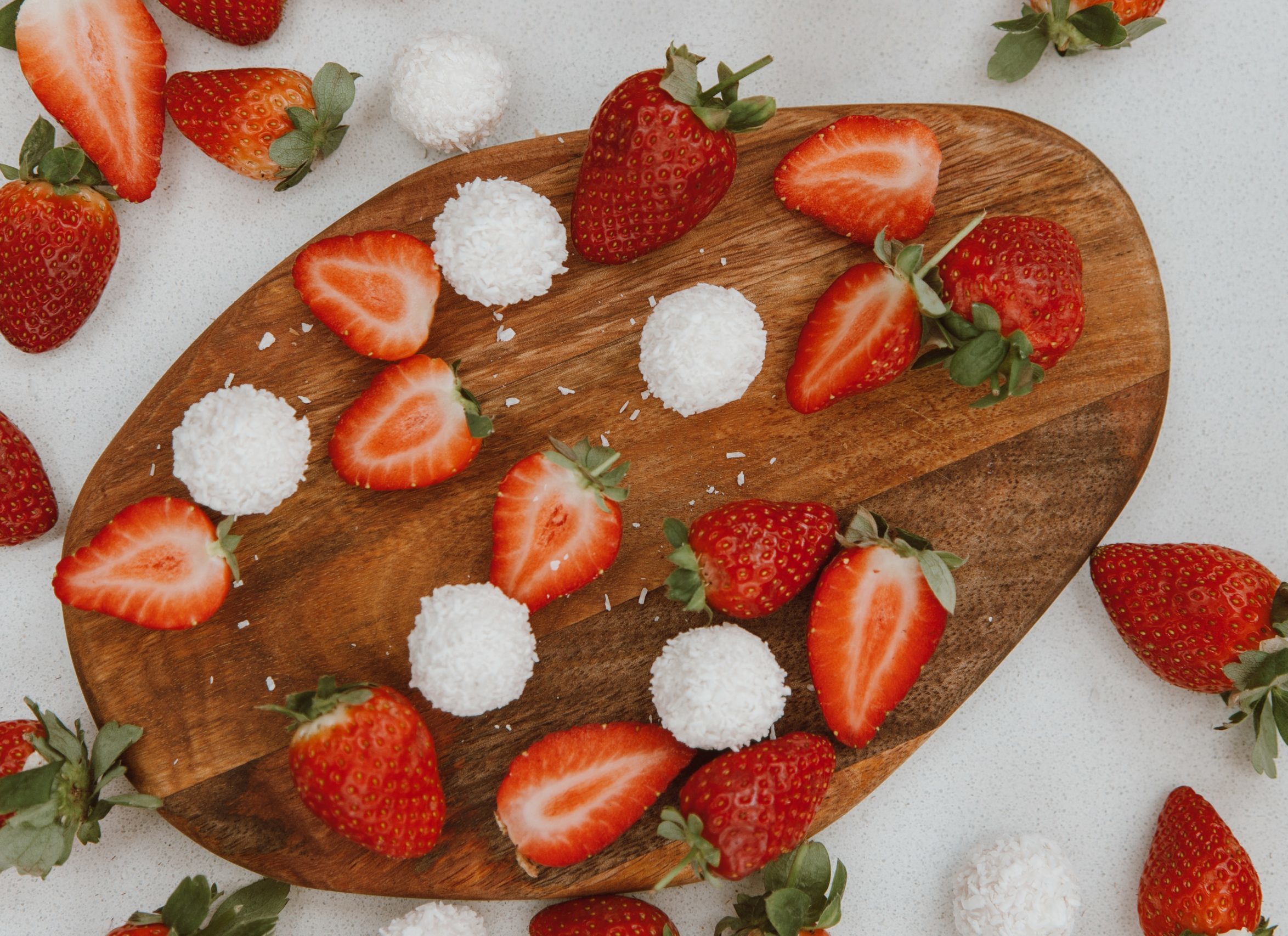 Ricetta di Caseificio Principe: Palline di ricotta di latte di bufala, cocco e fragole